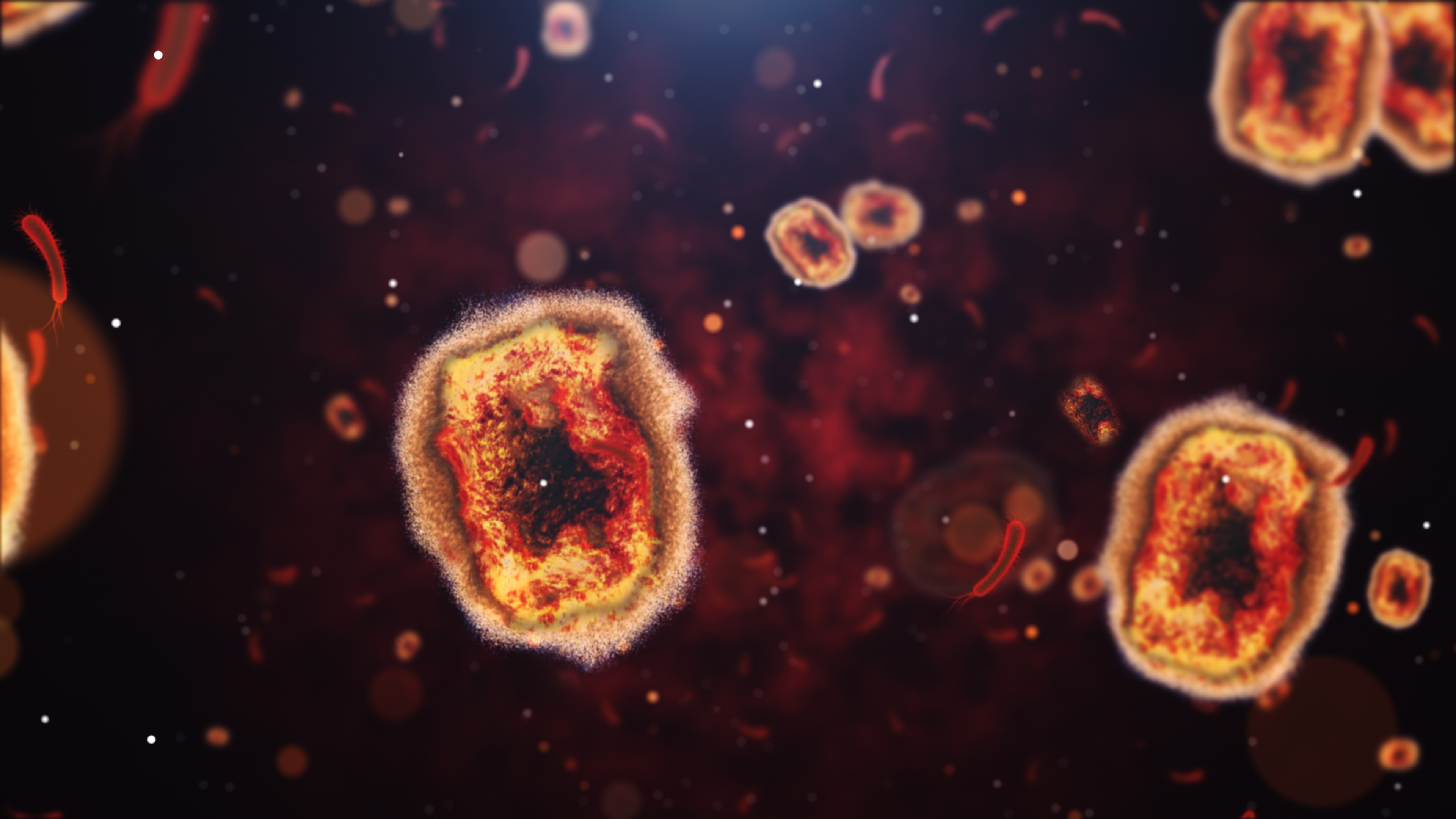 a close up image of the mpox virus