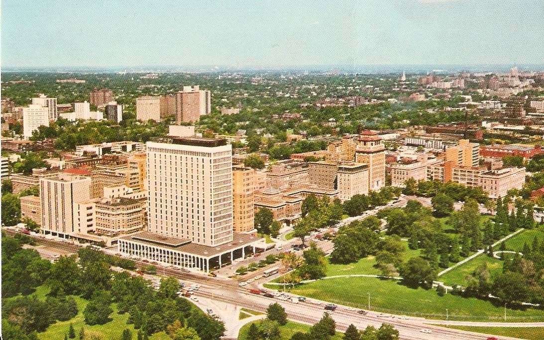a photo of a hospital in St Louis taken in the 1960s